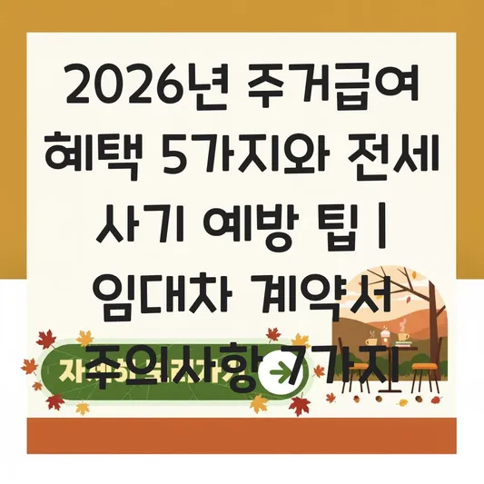 전세 사기 예방과 월세 지원 혜택: 2026년 주거급여 신청 시 임대차 계약서 작성 주의사항 대표 이미지