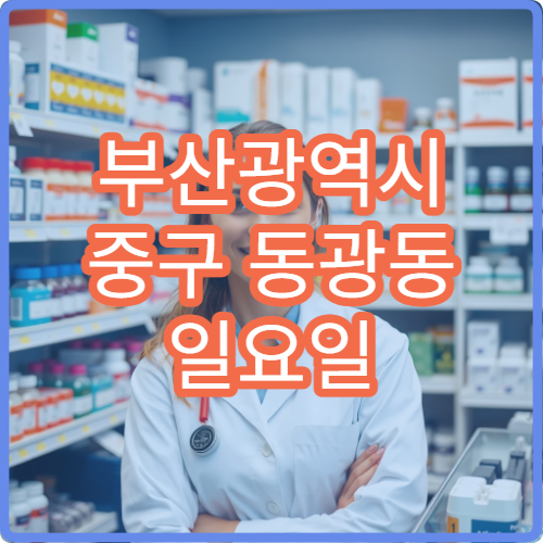 부산광역시 중구 동광동 일요일 영업 중인 약국 찾기