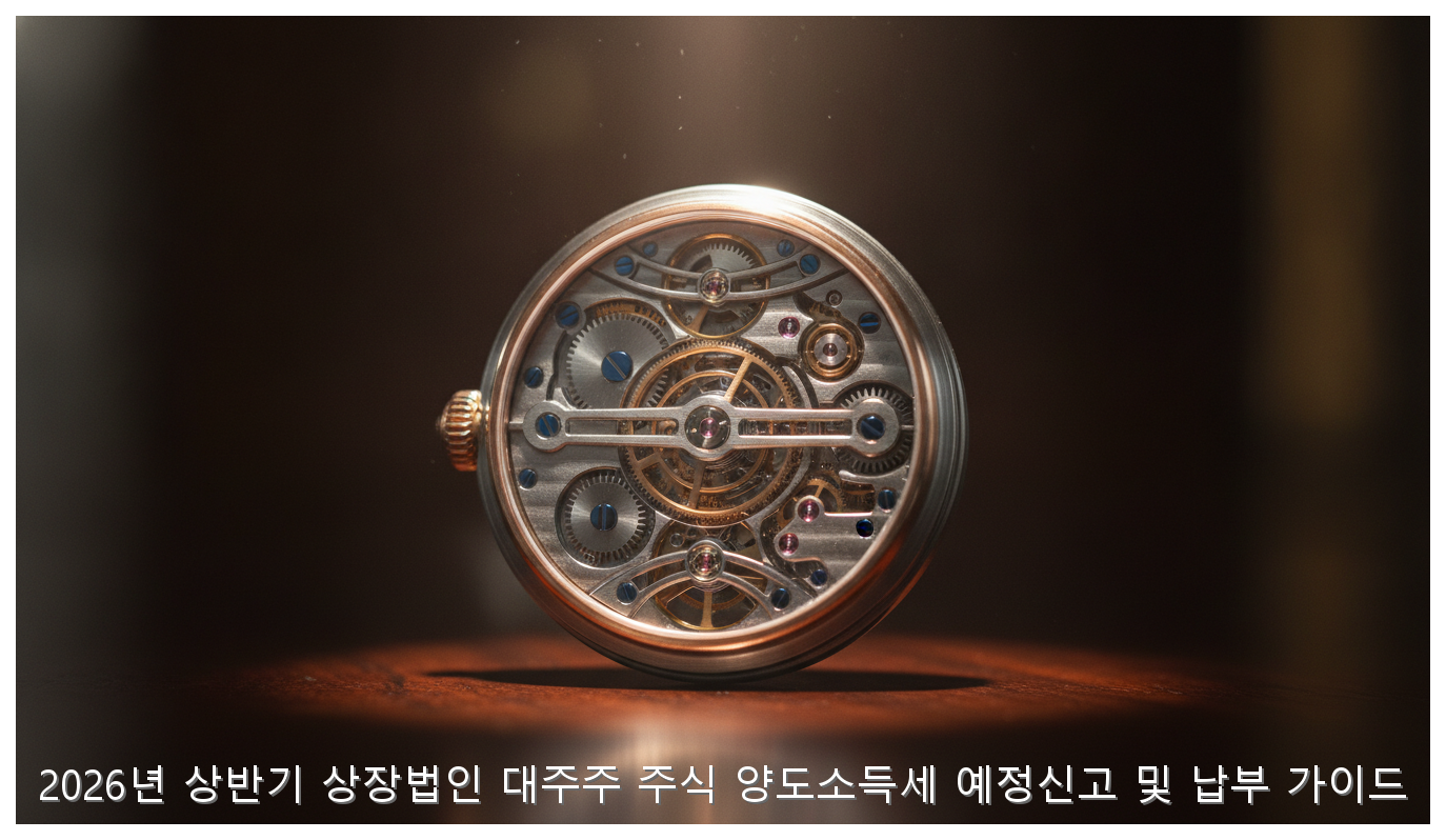 2026년 상반기 상장법인 대주주 주식 양도소득세 예정신고 및 납부 가이드 핵심 안내 및 분석 인포그래픽 (4)