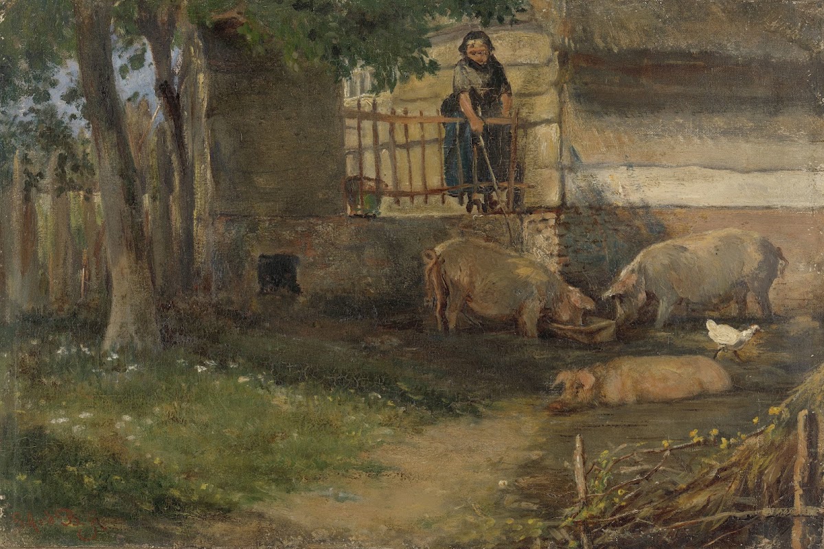 Pigs in a Barnyard 1860   1891