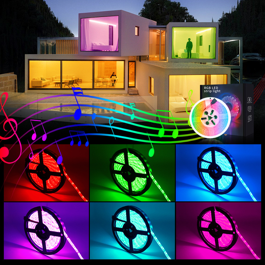 RGB-LED-Streifen 5050, steuerbar per App und Fernbedienung