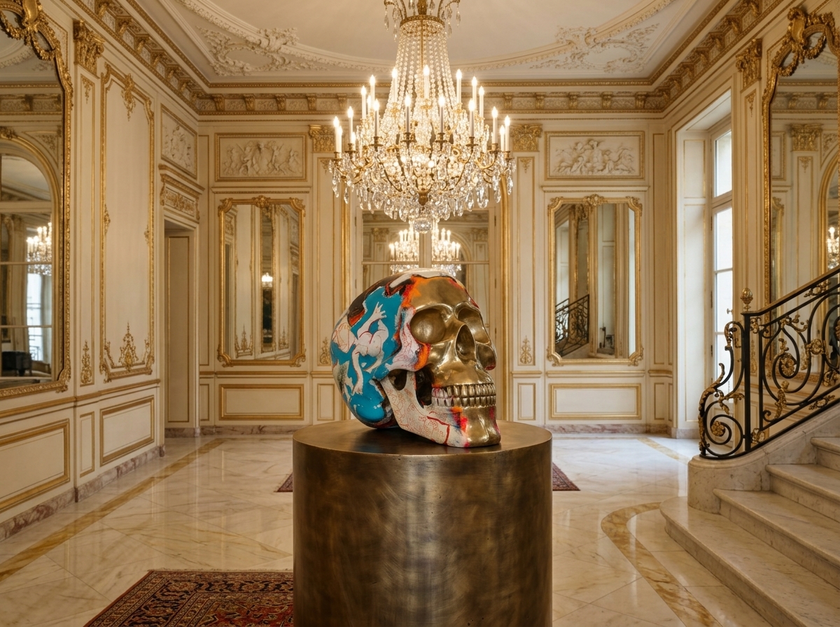 Sculpture contemporaine française exposée dans une galerie d'art parisienne, jeux de matière et de lumière naturelle