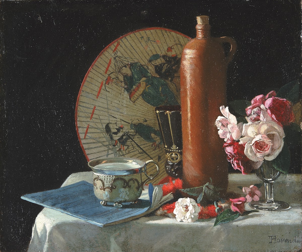 Still Life with Fan and Roses 1874