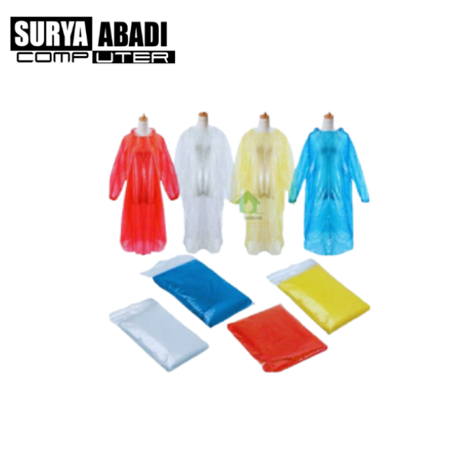 Jas Hujan Plastik Transp sekali pakai
