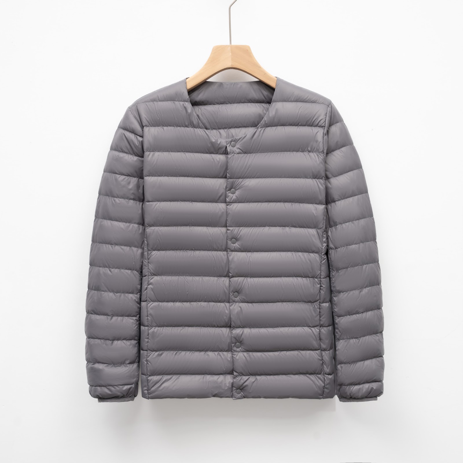 Leichte Herren-Daunenjacke, Rundhals, dünn
