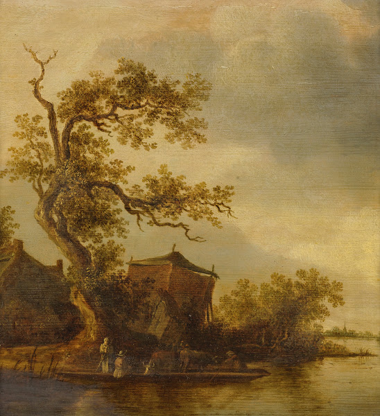 Fishermen Along A Lake With Their Cattle
