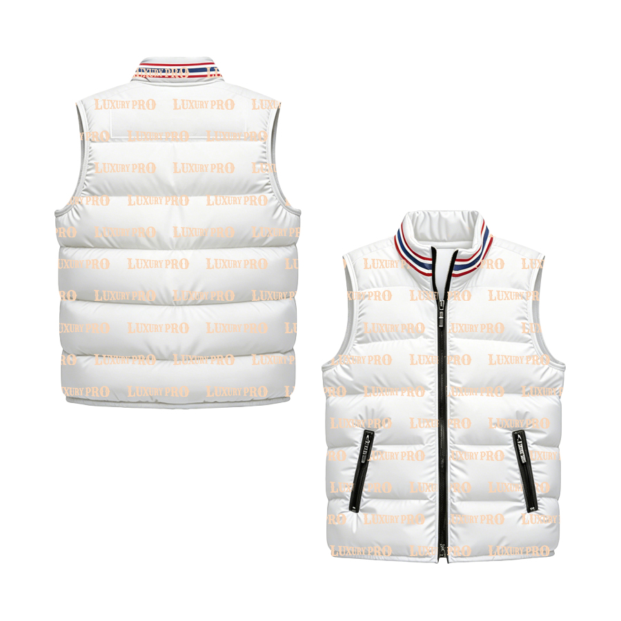 AOP DIN Puffer Vest (Asian Fit| Piping Trim Armholes)