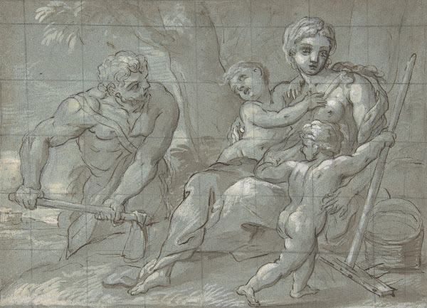 Adam and Eve after Their Expulsion with the Infants Cain and Abel 163997
