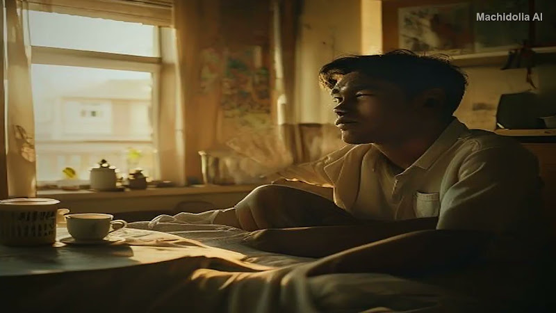 AI Text to Video (Young Indonesian man wakes up )