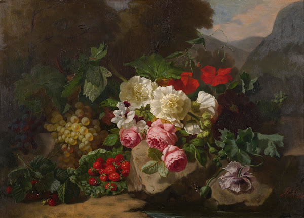 Still Life With Flowers And Fruit