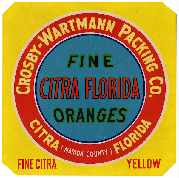 Label for Fine Citra Oranges  Yellow 1930 1950