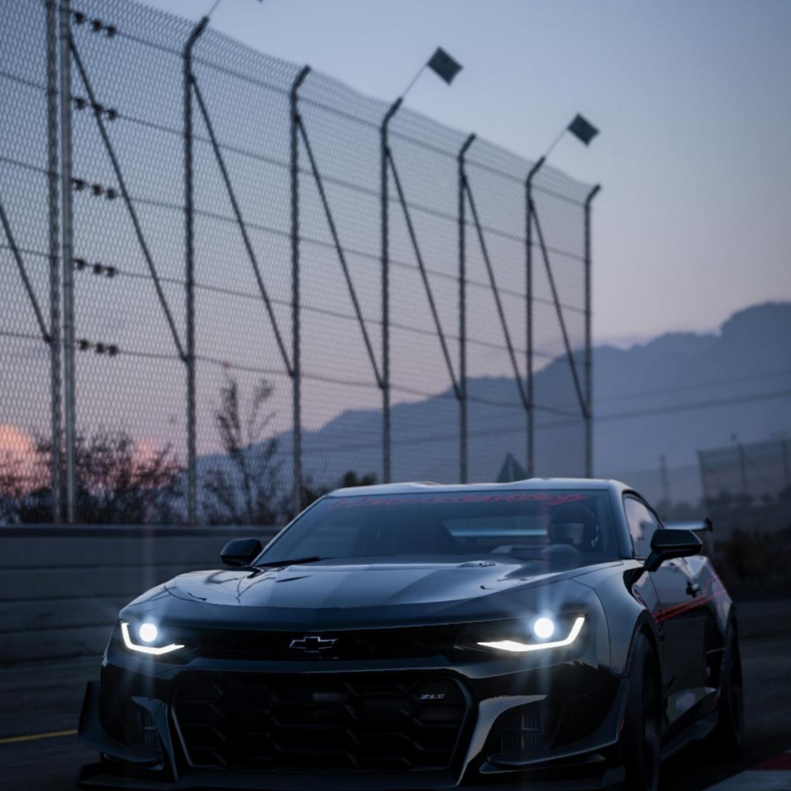 Download Dark Chevrolet Camaro ZL1 Run Full HD iPhone