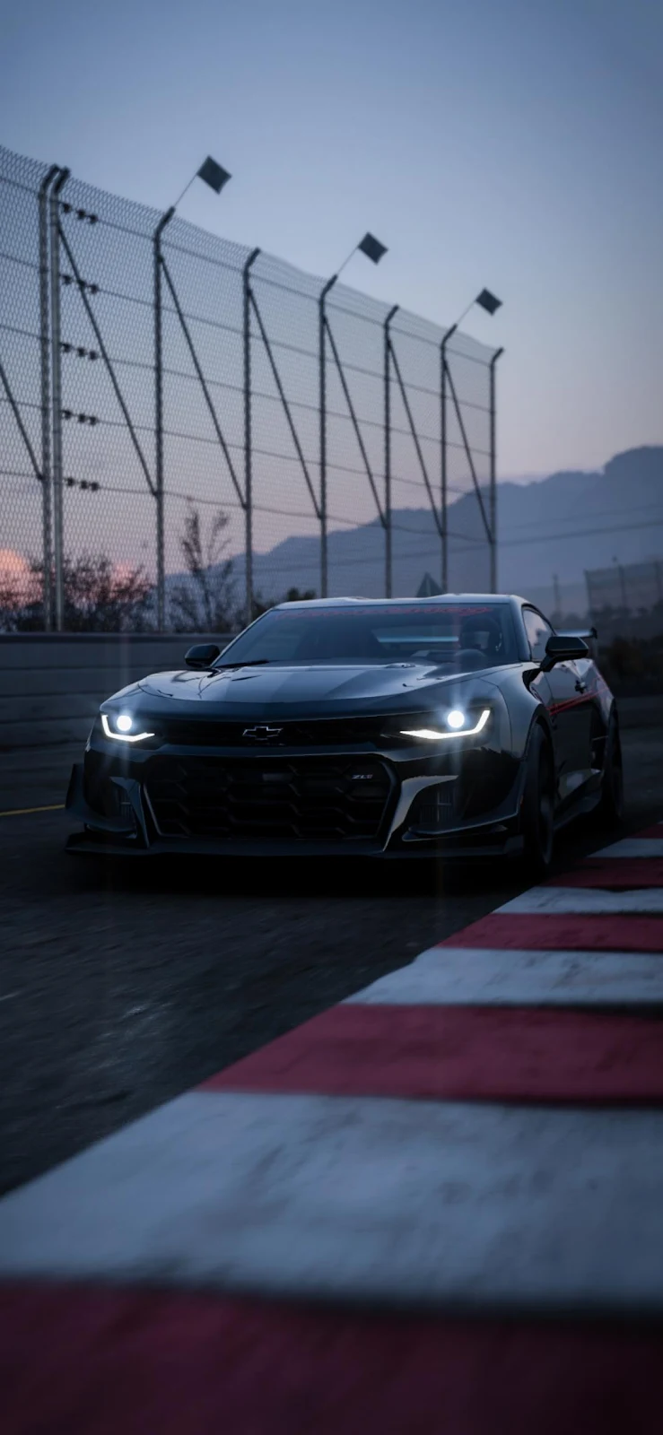 Dark Chevrolet Camaro ZL1 Run - Automotive Photography Full HD iPhone Wallpaper (1090x2360)