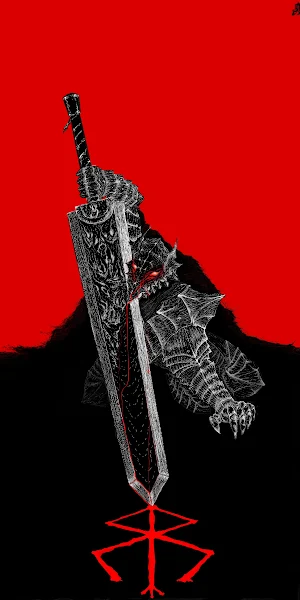 Berserk Manga, Guts, Dragonslayer, Anime Artwork 4K iPhone Wallpaper Background