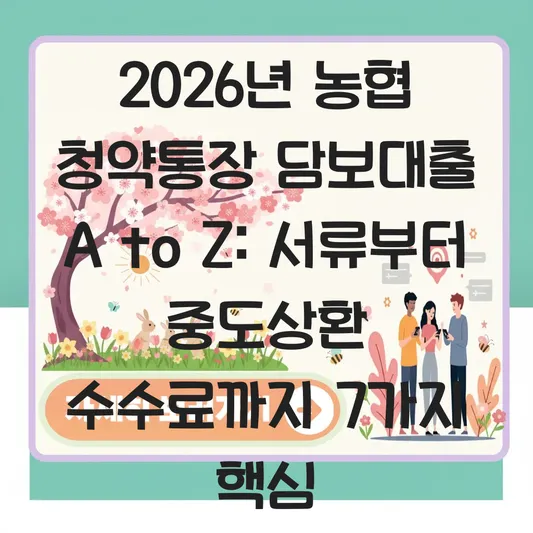 농협 청약통장 담보대출 신청 시 필요한 서류와 중도상환 수수료 유무 대표 이미지