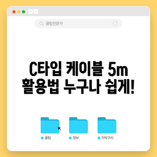 c타입케이블5m, 초보자 필수, 간편한 연결, 학생 필수템, 컴퓨터 액세서리