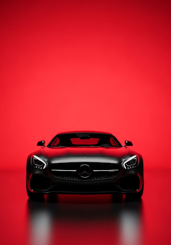 Matte Black Mercedes Red Backdrop
