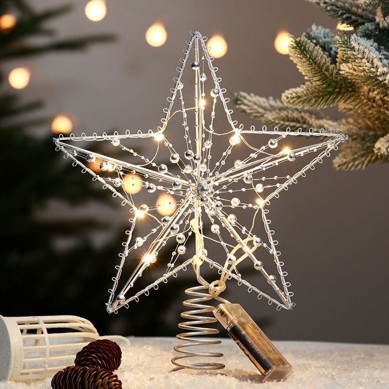 Christmas Tree Top Star with LED String Lights