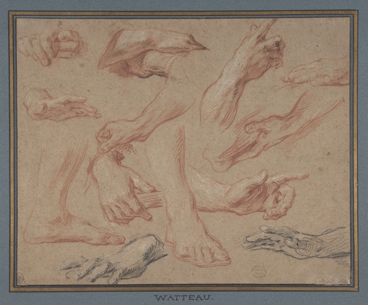 Studies of Hands and Feet early 18th century