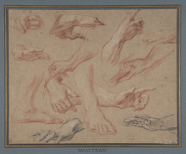 Studies of Hands and Feet early 18th century