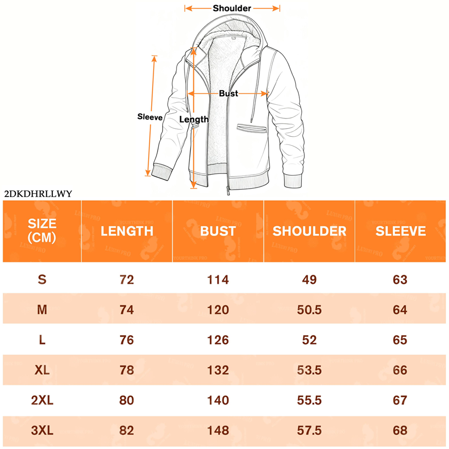 2D Pocket Thick Fleece Zip-up Hoodie