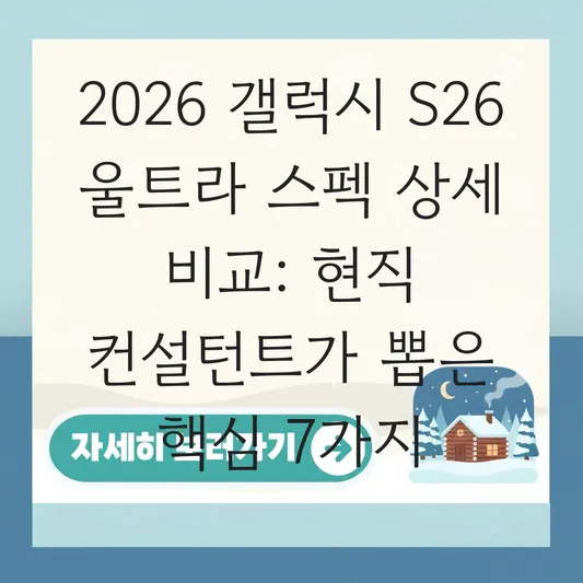 갤럭시 s26 울트라 스펙 상세 비교