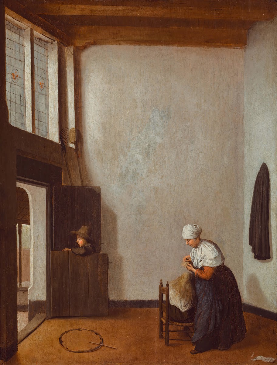Interior With A Woman Combing A Little Girls Hair between 1654 and 1662