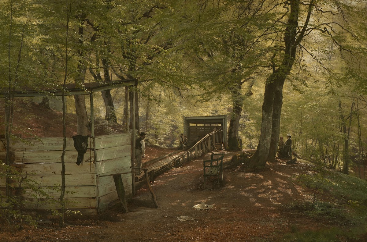 Skittle alley in Saeby Forest Spring Morning 1882