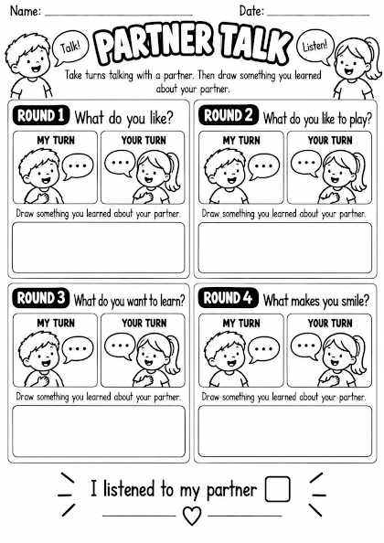 Partner Talk Worksheet