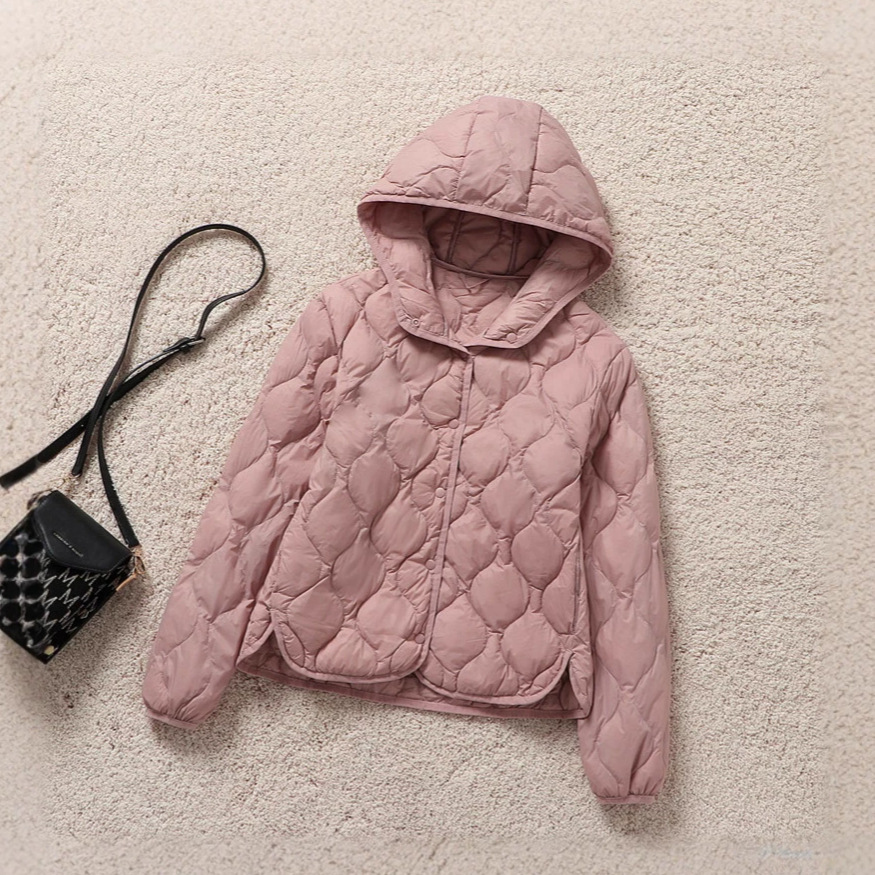 Lightweight Women's Down Jacket, Short, with Hood