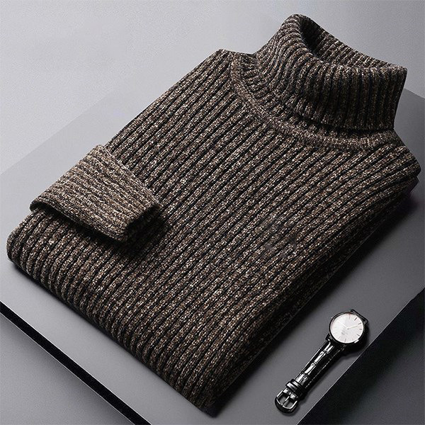 Men's winter sweater, padded, with turtleneck