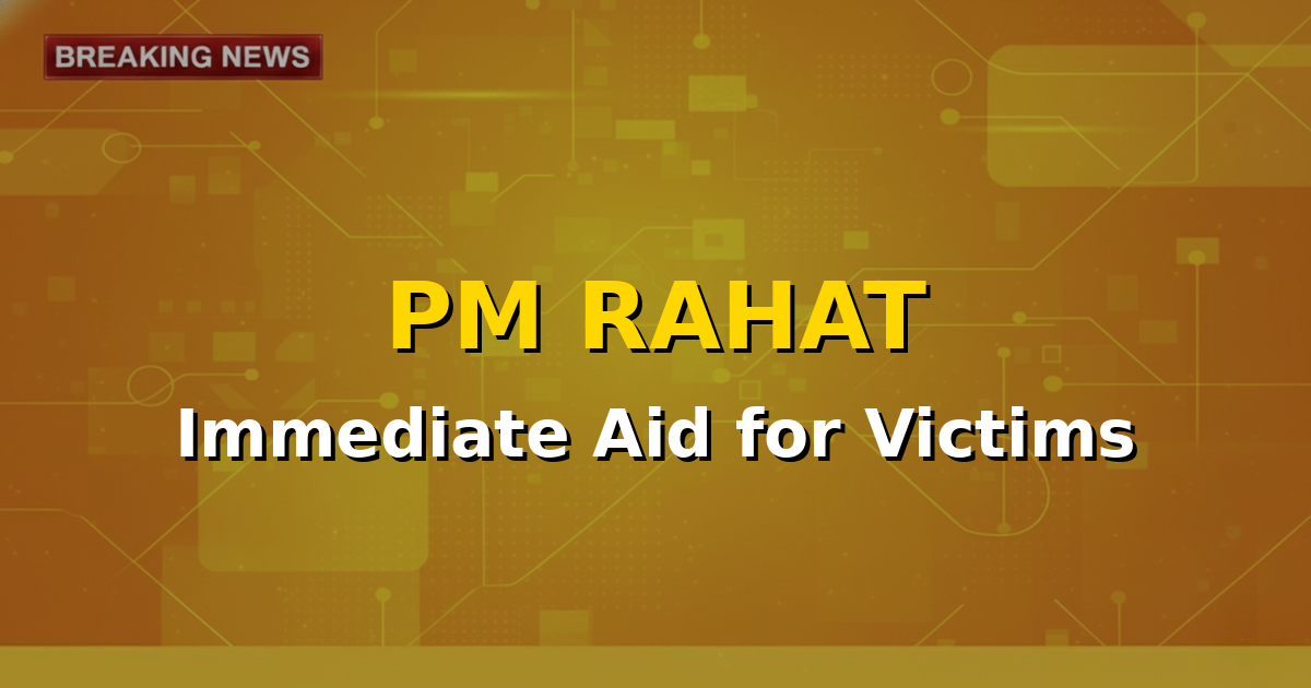 Government of India logo with a protective shield representing the PM RAHAT scheme, offering aid to road accident victims.