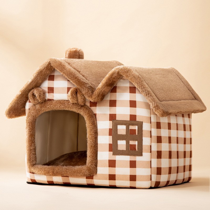 Pet bed with roof, PP cotton, closed