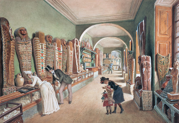 Der Korridor und das letzte Kabinett der ägyptischen Sammlung 1889