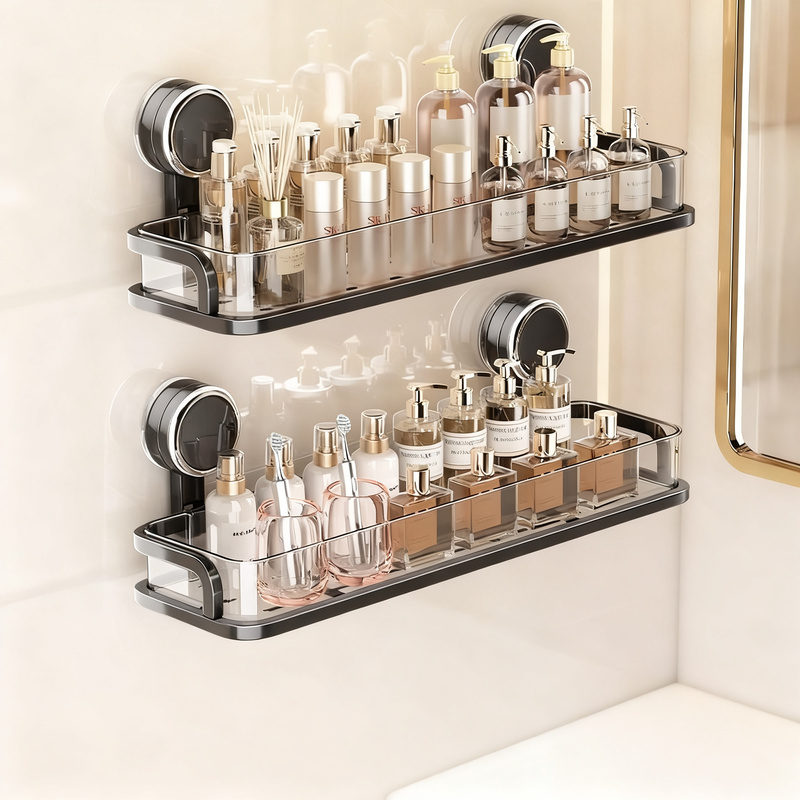 Badezimmer-Regal mit Saugnapf ohne Bohren