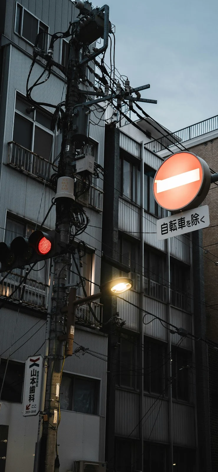 Japanese Urban Street At Dusk - Urban Street Photography 4K iPhone Wallpaper (2448x5303)