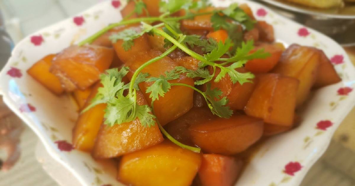 Khoai tây kho dầu mè