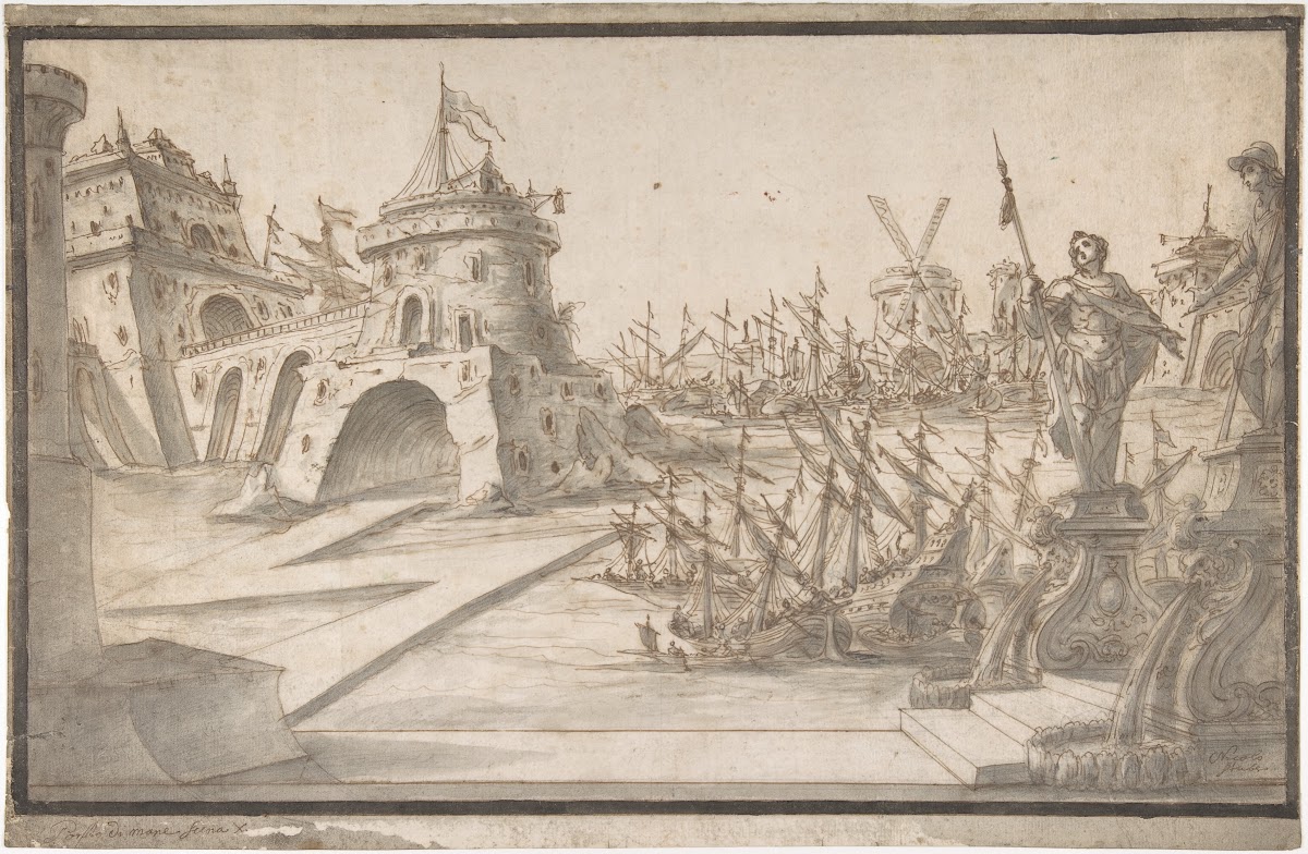 Harbor Scene ca 1730