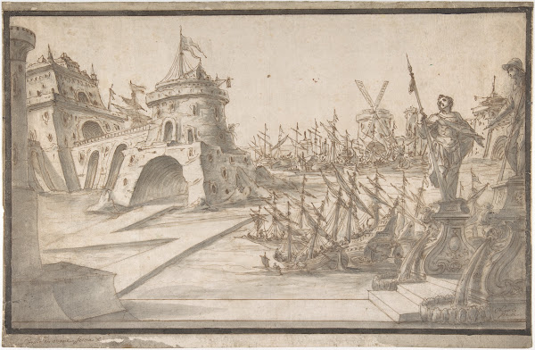 Harbor Scene ca 1730