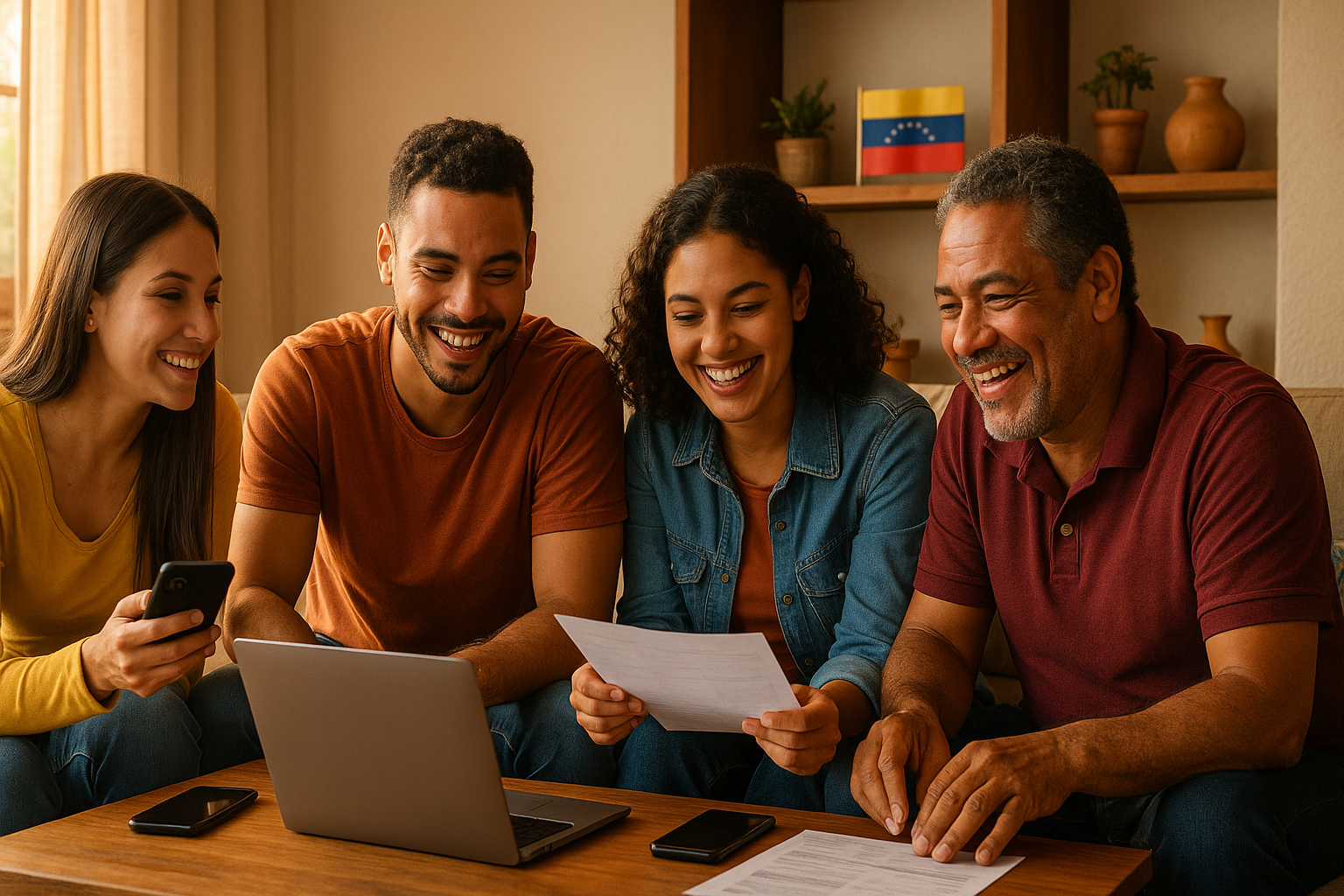 Venezolanos en el exterior organizando una vaquita digital