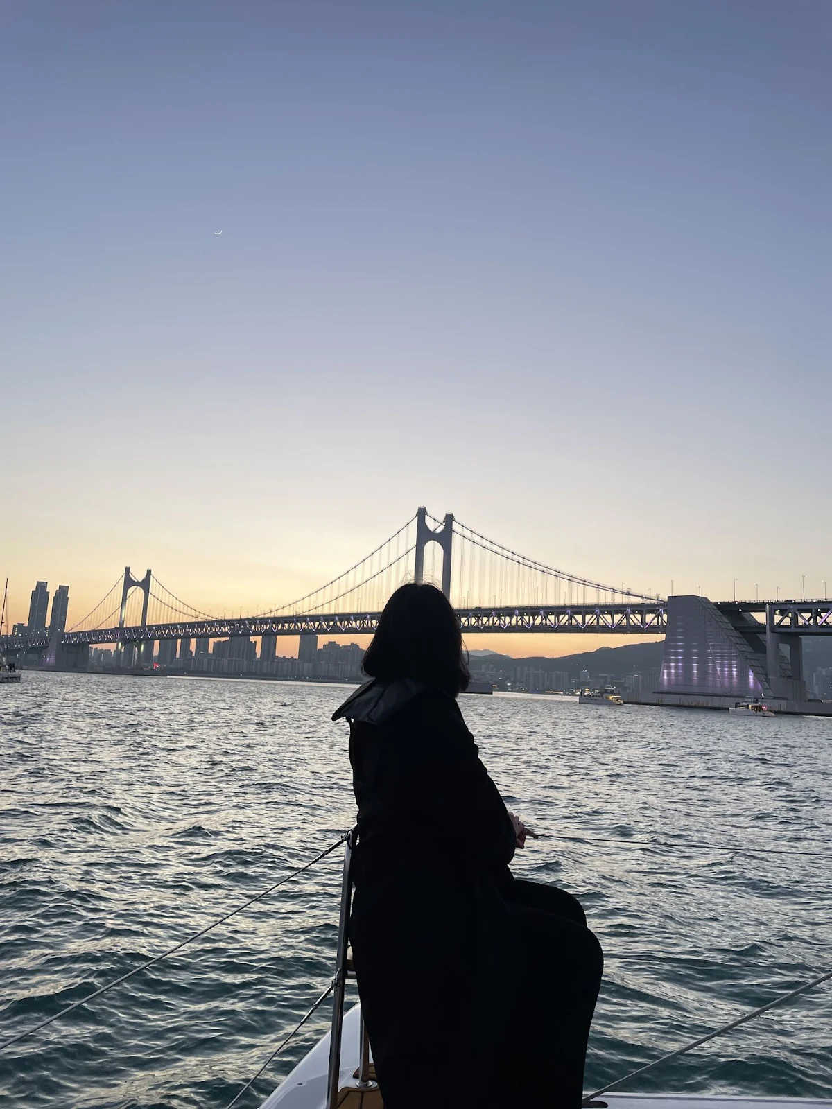 부산 광안대교 노을 요트뷰