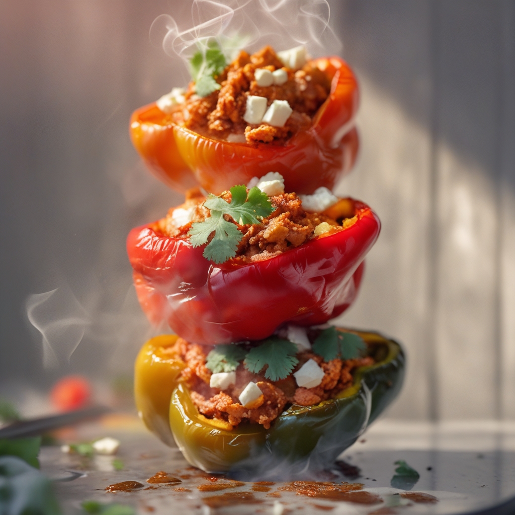 Moroccan-Spiced Turkey & Quinoa Stuffed Bell Peppers