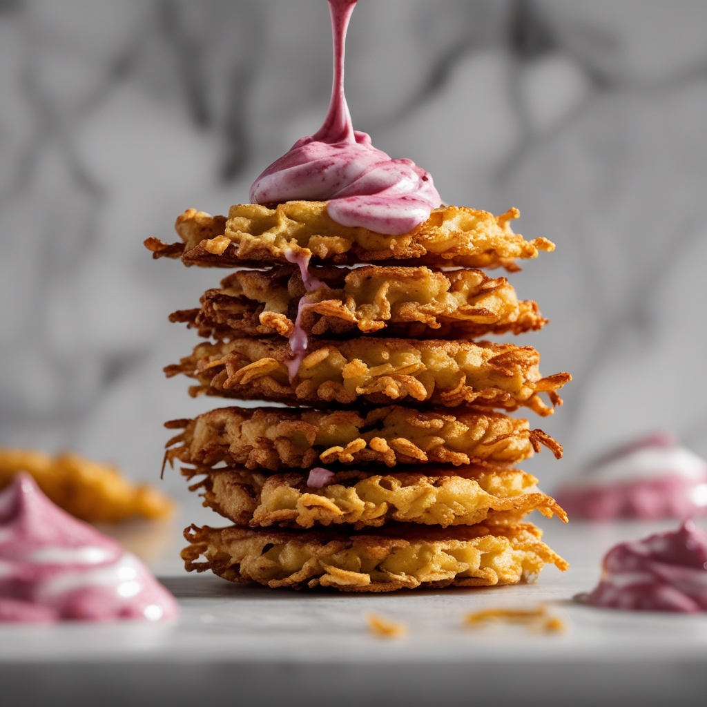 Final Crispy Teff & Cottage Cheese Protein Fritters with Vibrant Beetroot-Yogurt Dip
