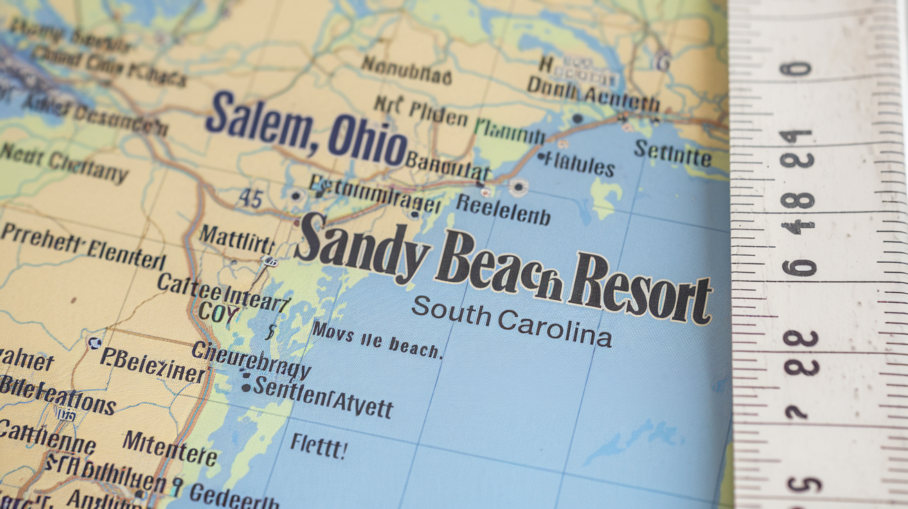 Distance from Salem, Ohio to Sandy Beach Resort, Myrtle Beach SC