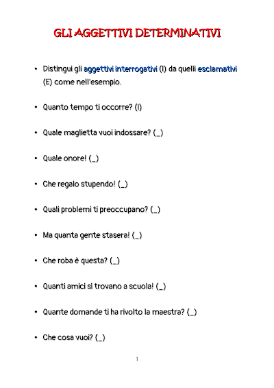 Anteprima della prima pagina: Aggettivi determinativi(2)