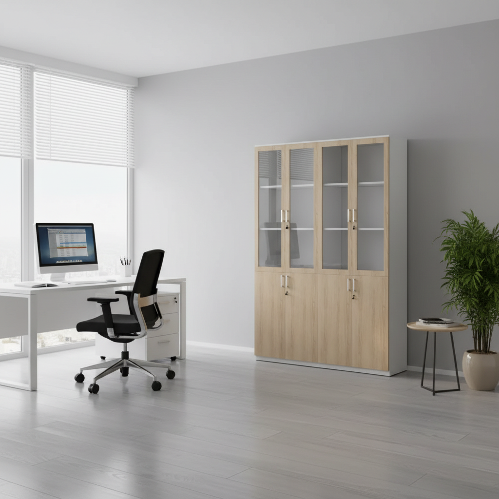 RADAR Color Full Height Eight-Door Glass Cabinet