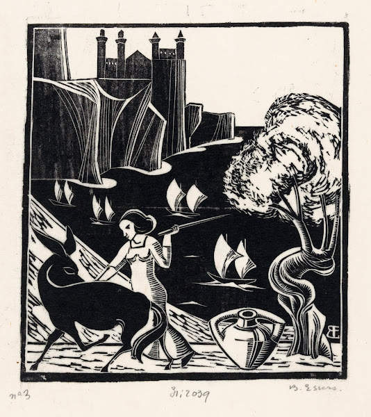 Vrouw die een ezel drijft 1921