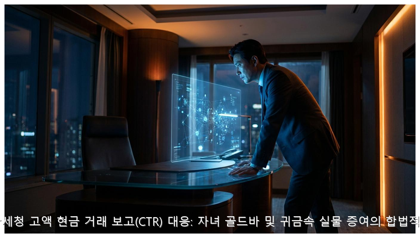 2026년 국세청 고액 현금 거래 보고(CTR) 대응: 자녀 골드바 및 귀금속 실물 증여의 합법적 알고리즘 핵심 안내 및 분석 인포그래픽 (5)