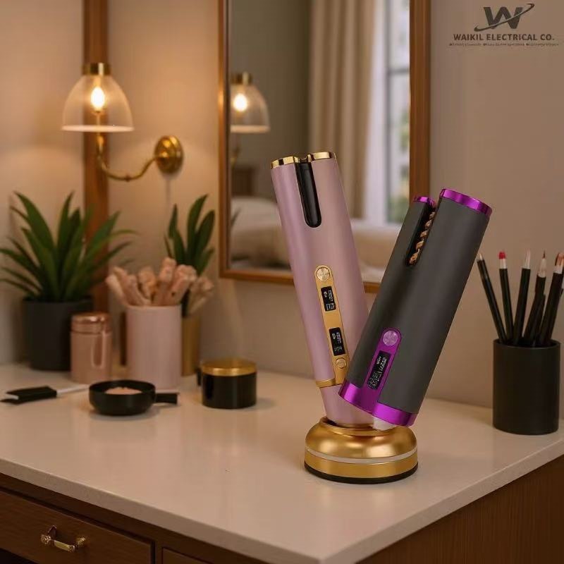 Cordless curling iron device with copper-manganese heating element