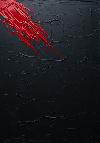 Black Abstract Canvas Red Paint Splatter